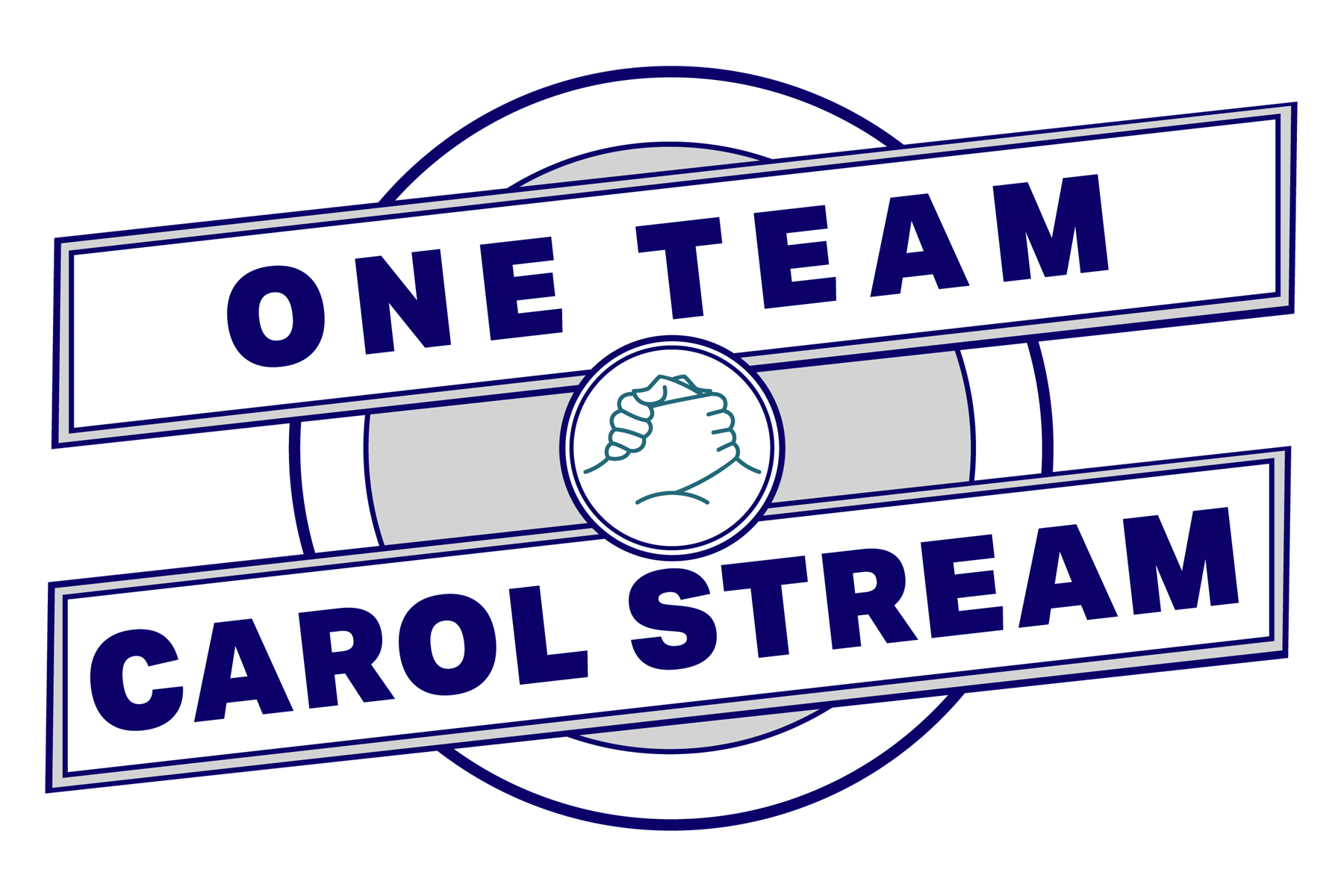 One Team Carol Stream logo with interlocking hands and layered banners