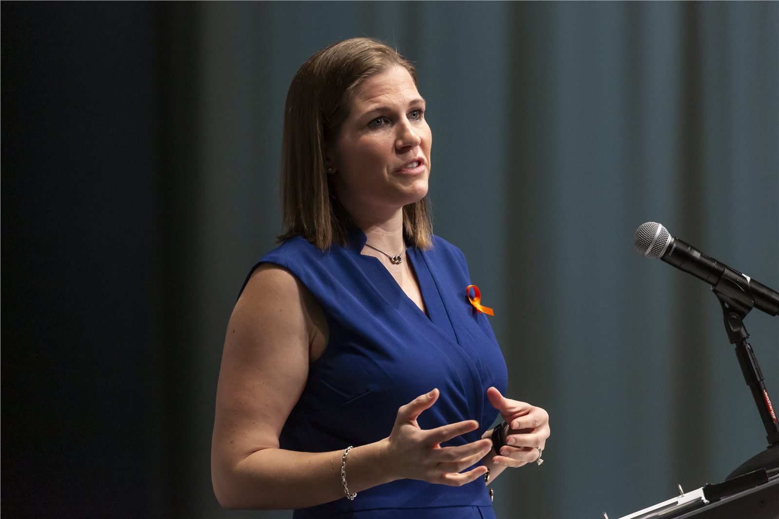 Business leader speaking at a professional event