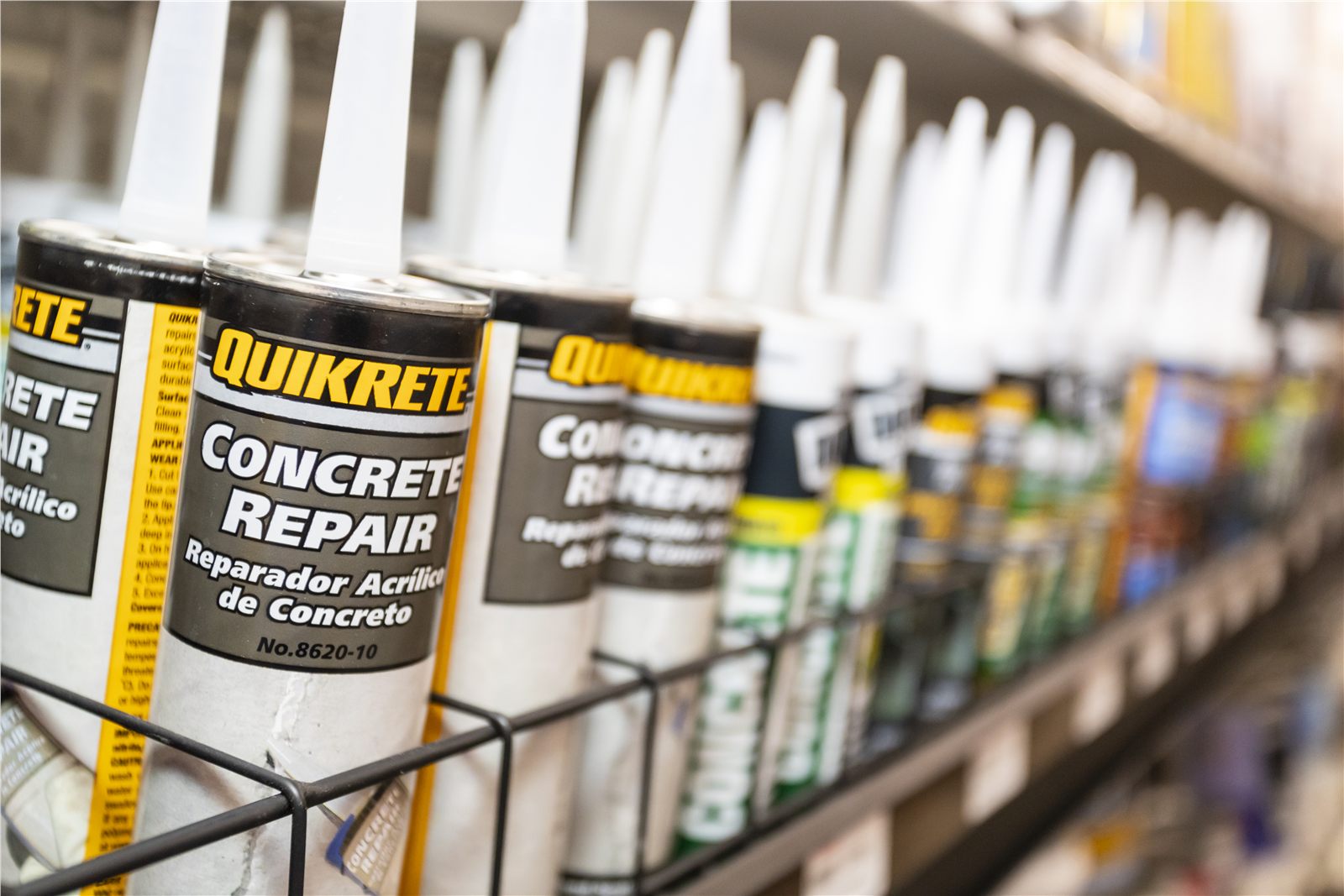 Close view of neatly merchandised home improvement products