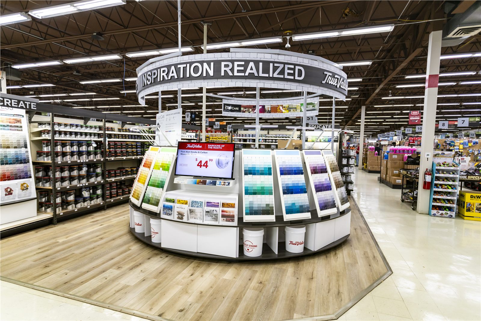 Bright organized retail store interior with product displays